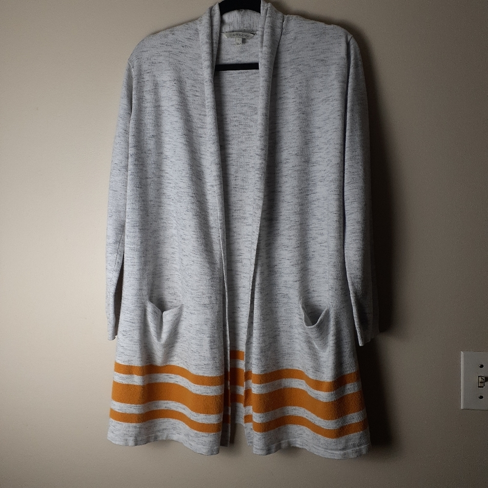 41 Hawthorn Large gray with stripe cardigan